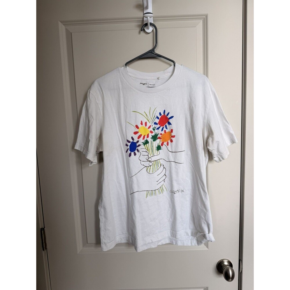 UNIQLO's Peace for All Graphic T-Shirt Copy Picasso Bouquet of Peace NWT Sz L